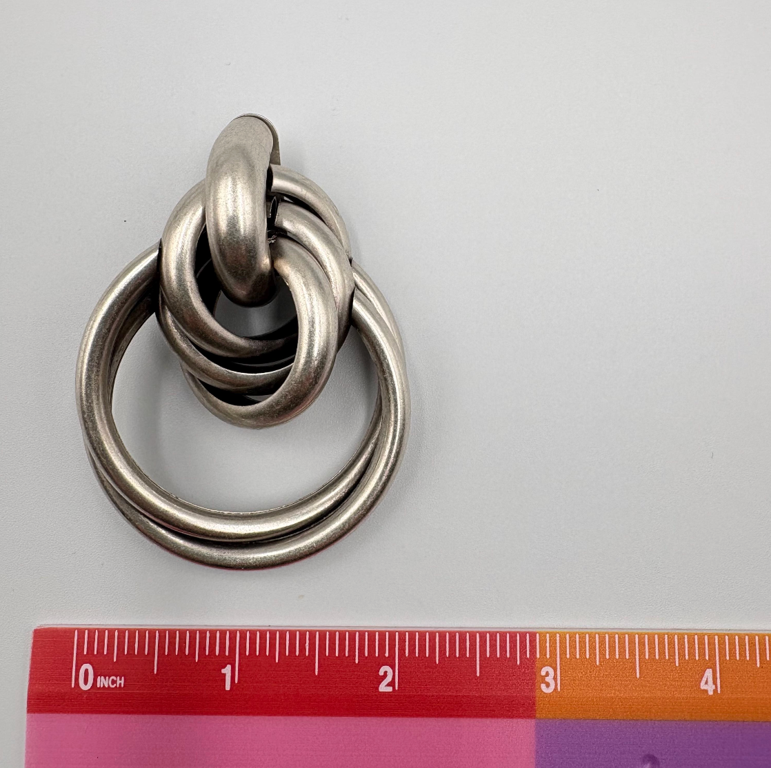 Brutalist Silver Plated Hoop Earrings, Chunky Geometric Statement Jewelry