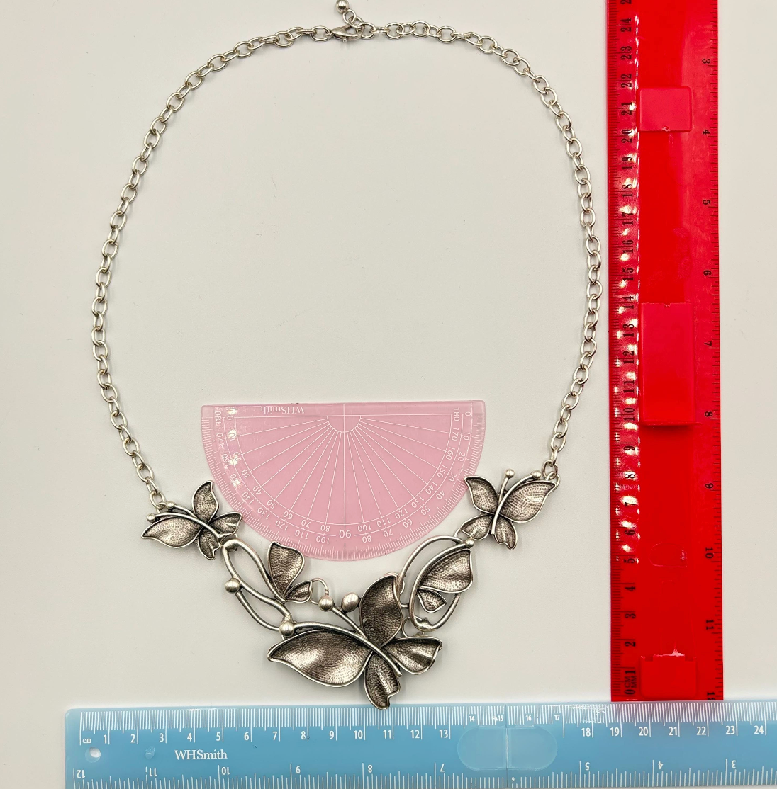 Silver Butterfly Necklace: Statement Jewellery, Nature Inspired, Schmetterling Collier, Papillon Bijou