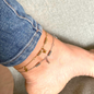 Gold Sun Charm Anklet: Beaded Stainless Steel Ankle Bracelet