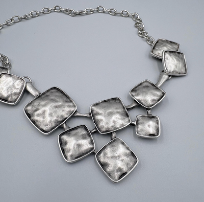 Chunky Vintage Style Necklace, Geometric Statement Jewelry, Gift for her