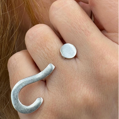 Silver Plated Question Mark Ring | Minimalist Statement Adjustable Jewelry, for Christmas Gift
