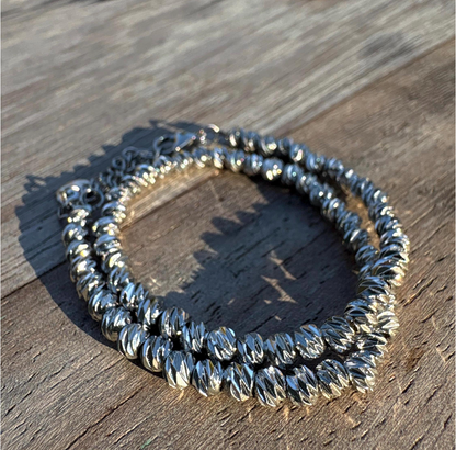 Stainless Steel Beaded Anklet | Silver Ankle Bracelet for Women, Minimalist Jewelry