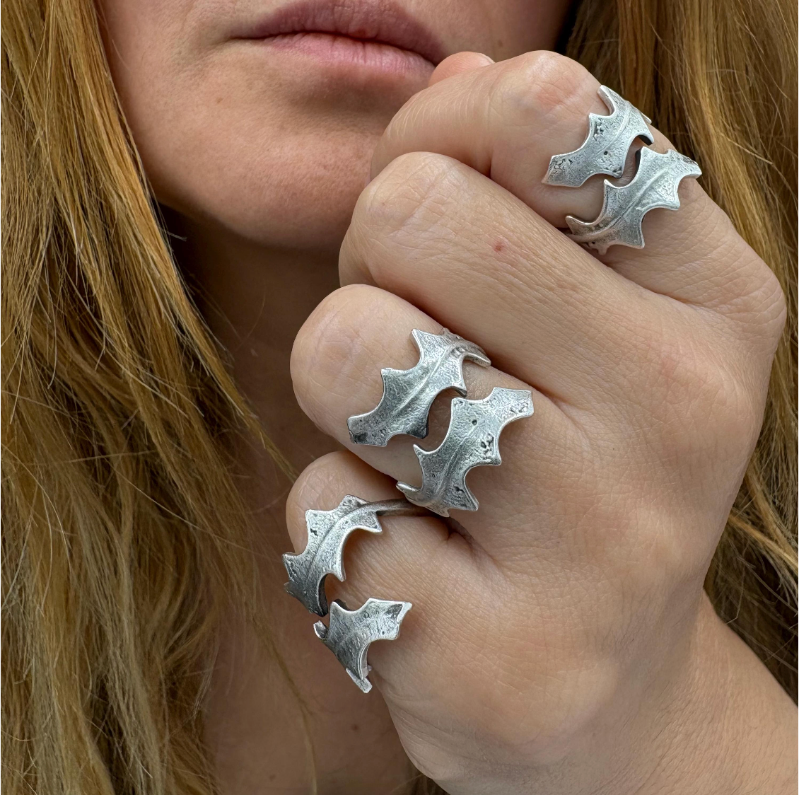 Antique Silver Gothic Armor Ring • Unisex Fantasy Jewelry