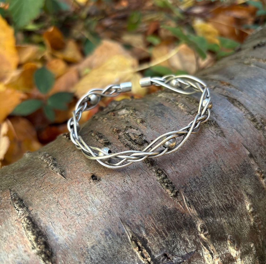 Silver Viking Arm Cuff Vintage Bracelet: Norse Knot Braid Brass Bracelet