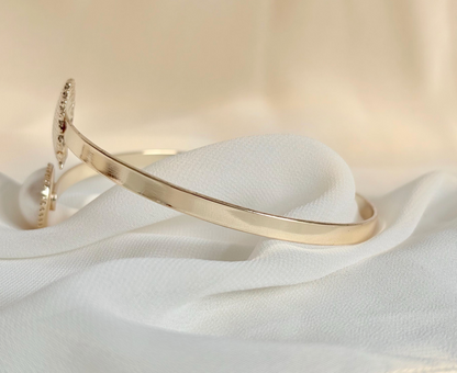 Boho Brass Arm Cuff: Shell and Faux Pearl Armlet