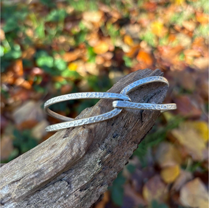 Adjustable Cuff Bangle: Antique Silver Finish, Floral Engraving, Brass
