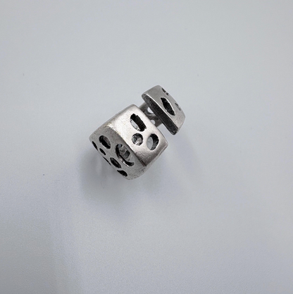 Adjustable Silver Statement Ring, Abstract Open Front Design