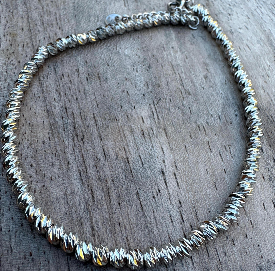 Stainless Steel Beaded Anklet | Silver Ankle Bracelet for Women, Minimalist Jewelry