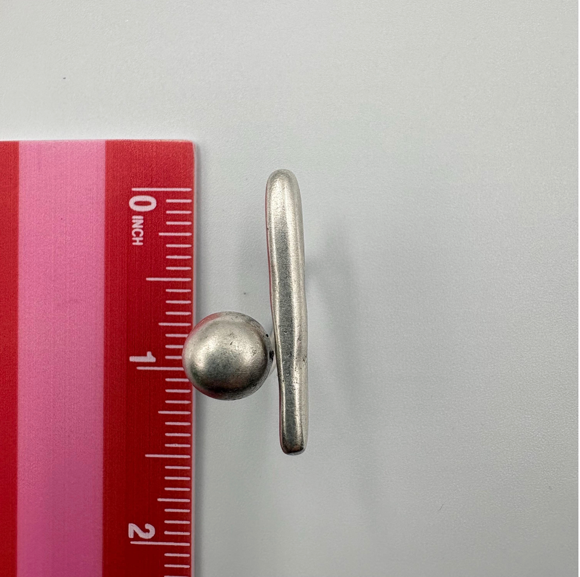 Handmade Brass Ring - Minimalist Geometric Bar and Sphere, Adjustable Size