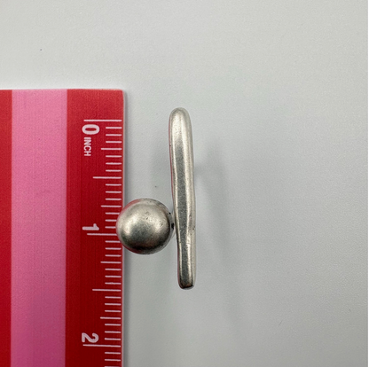Handmade Brass Ring - Minimalist Geometric Bar and Sphere, Adjustable Size
