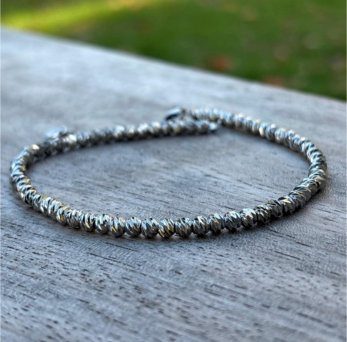 Stainless Steel Beaded Anklet | Silver Ankle Bracelet for Women, Minimalist Jewelry