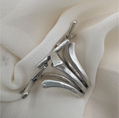 Silver Cross Ring | Gothic Boho Statement Ring | Layered Multi-Cross Design | Unique Artistic Unisex Jewelry