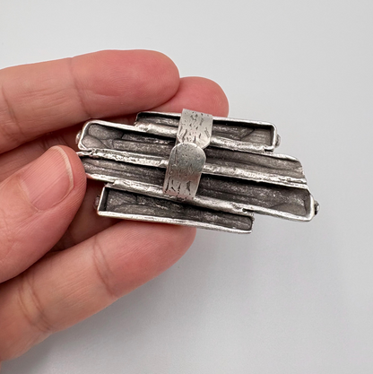 Adjustable Statement Ring | Silver Plated Brass, Geometric Jewelry