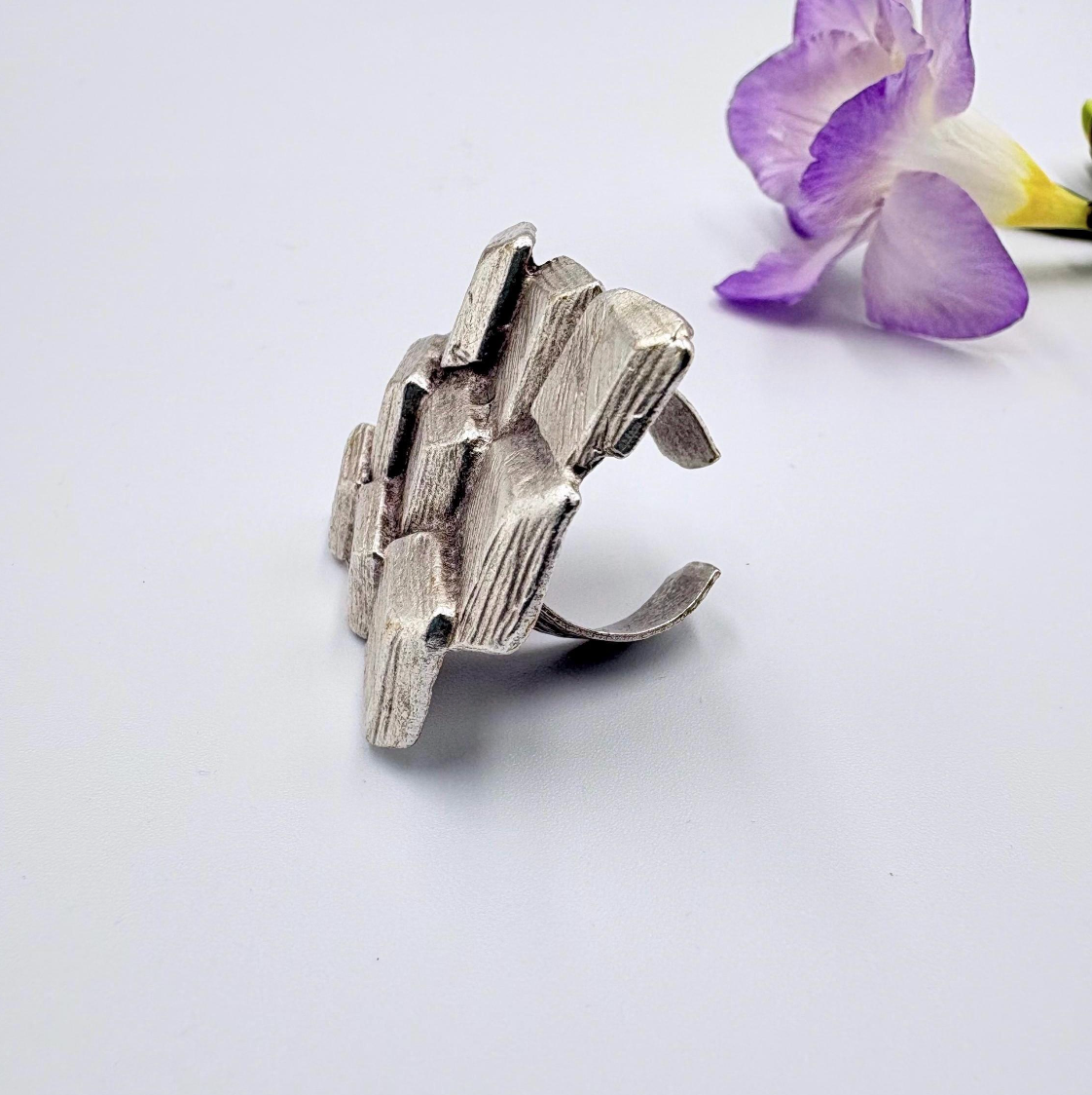 Bold Geometric 3D Ring | Modern Statement Jewelry | Handmade Art Ring