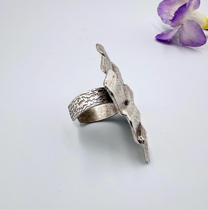 Bold Geometric 3D Ring | Modern Statement Jewelry | Handmade Art Ring
