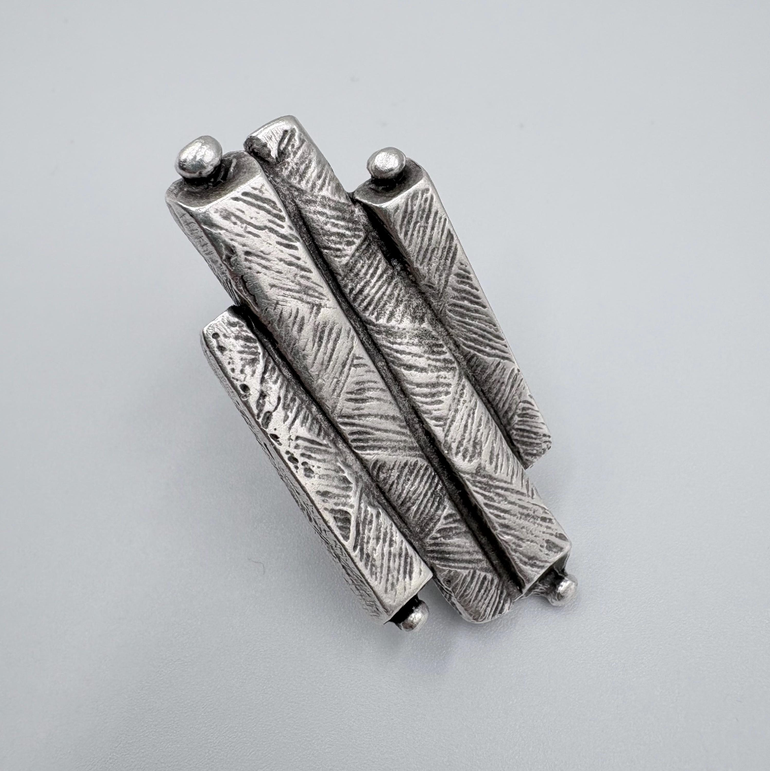 Adjustable Statement Ring | Silver Plated Brass, Geometric Jewelry