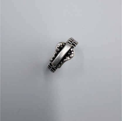 Antique Silver Zipper Ring • Industrial Steampunk Adjustable Band