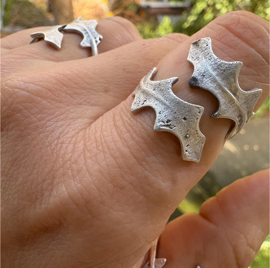 Antique Silver Gothic Armor Ring • Unisex Fantasy Jewelry