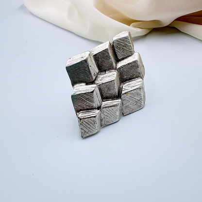 Bold Geometric 3D Ring | Modern Statement Jewelry | Handmade Art Ring