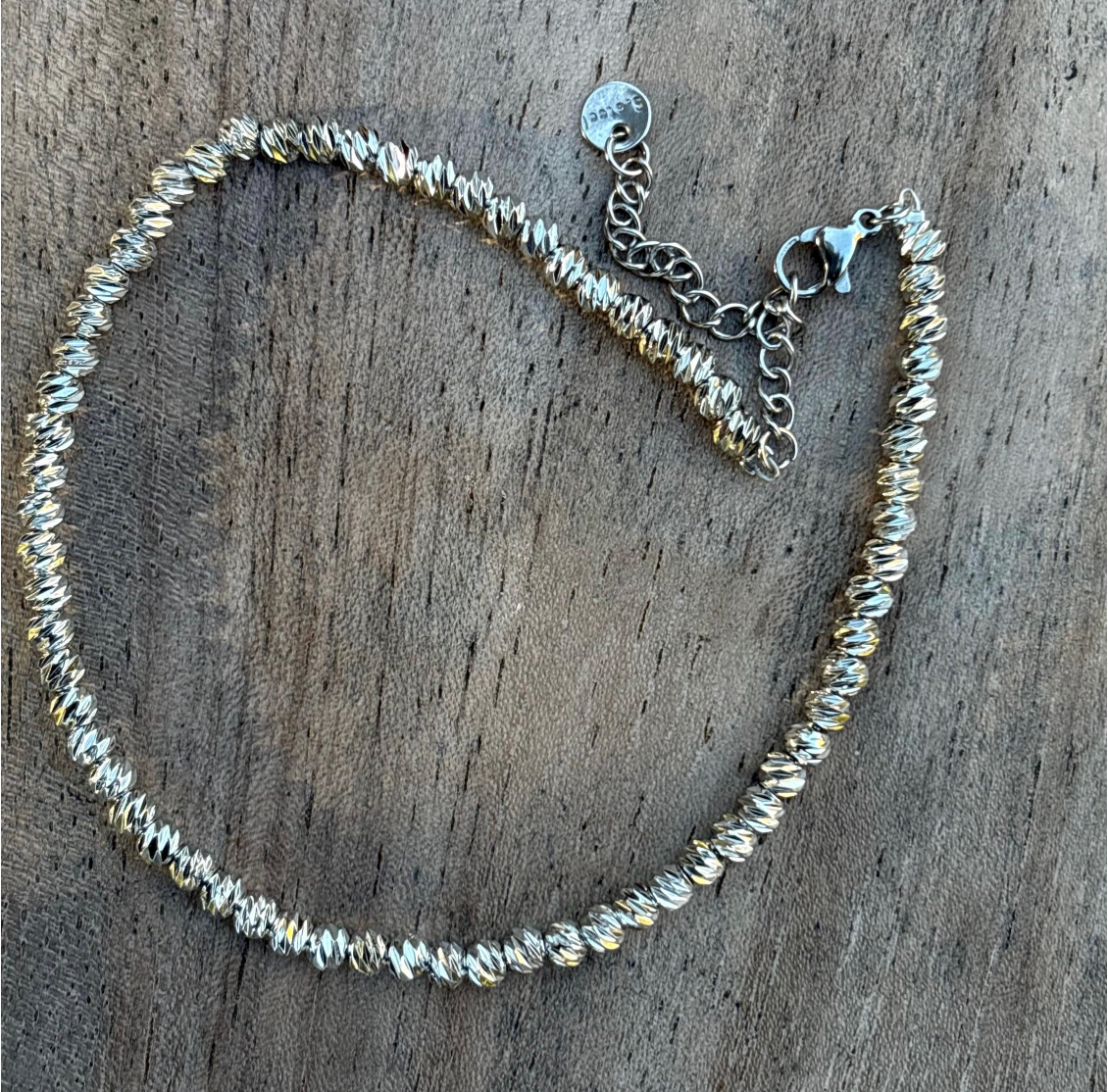 Stainless Steel Beaded Anklet | Silver Ankle Bracelet for Women, Minimalist Jewelry