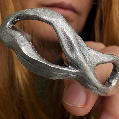 Silver Plated Wave Cuff Bracelet – Sculptural Boho Bangle - Unique Hand-Finished Design