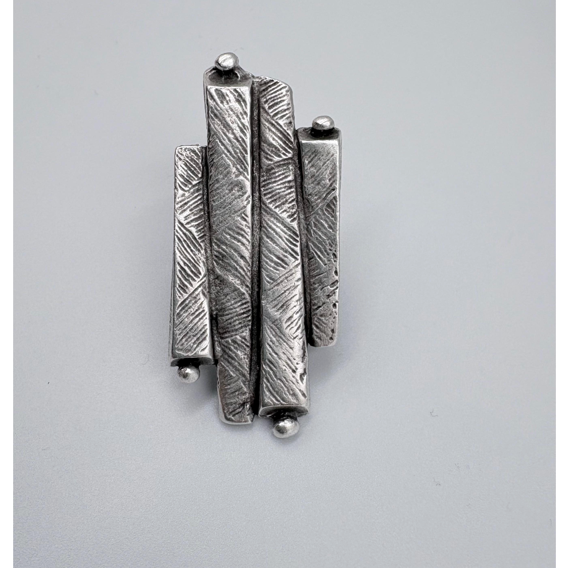 Adjustable Statement Ring | Silver Plated Brass, Geometric Jewelry
