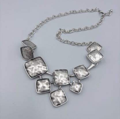 Chunky Vintage Style Necklace, Geometric Statement Jewelry, Gift for her