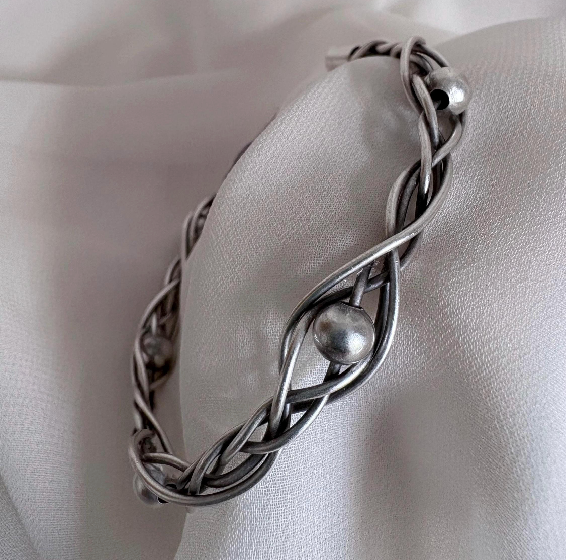 Silver Viking Arm Cuff Vintage Bracelet: Norse Knot Braid Brass Bracelet
