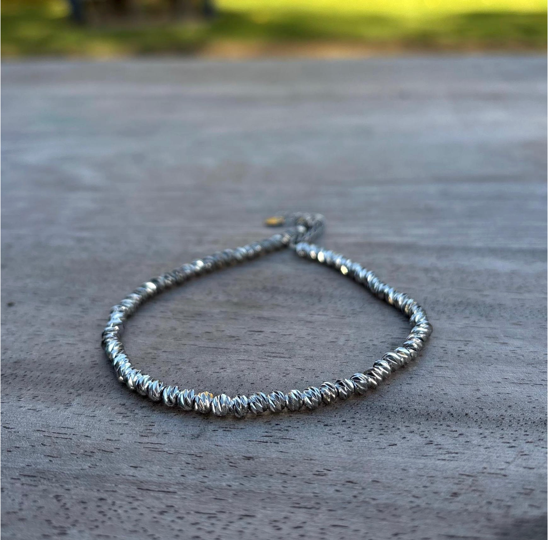 Stainless Steel Beaded Anklet | Silver Ankle Bracelet for Women, Minimalist Jewelry