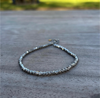 Stainless Steel Beaded Anklet | Silver Ankle Bracelet for Women, Minimalist Jewelry