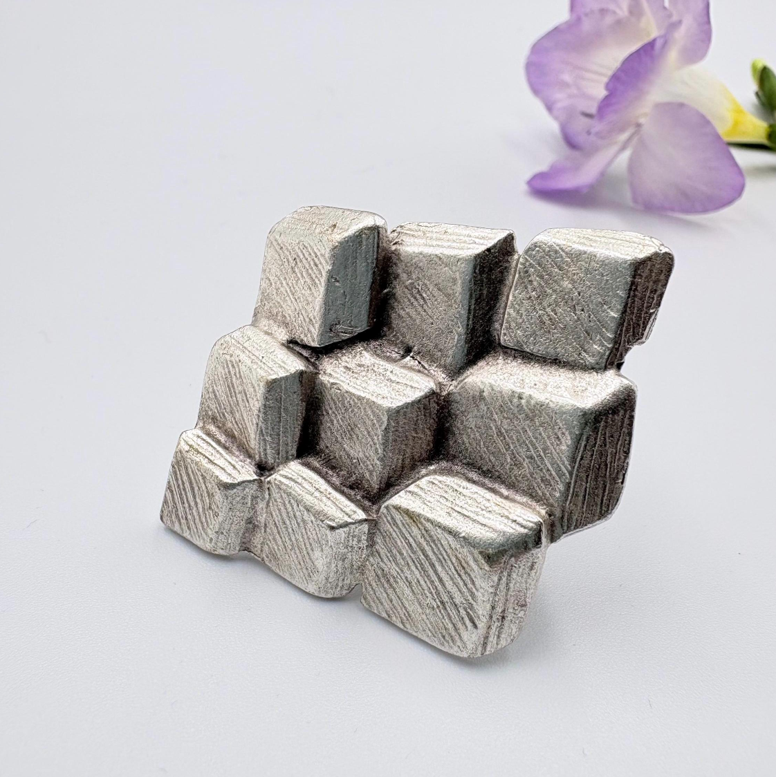 Bold Geometric 3D Ring | Modern Statement Jewelry | Handmade Art Ring