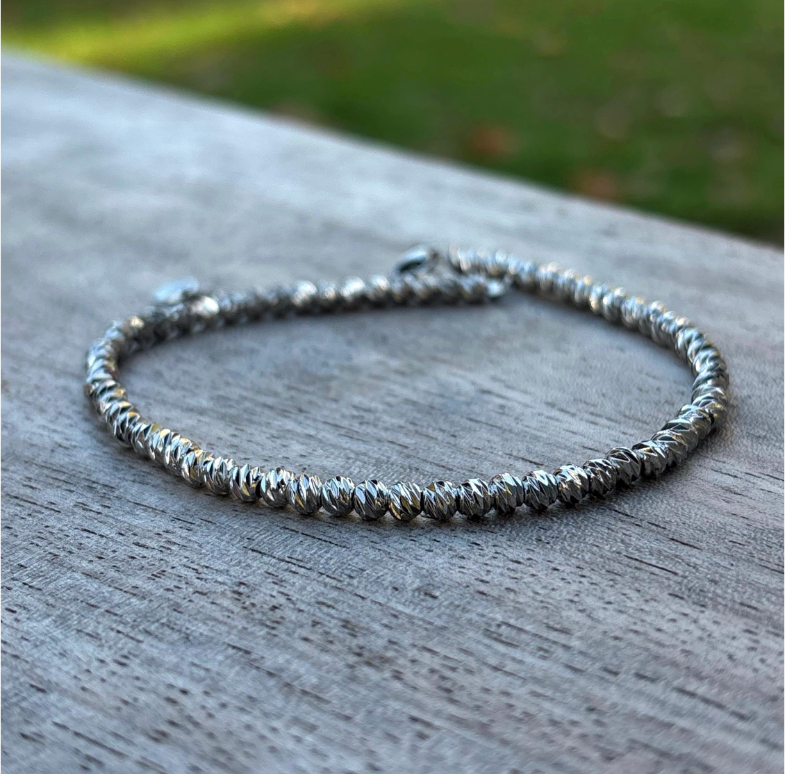 Stainless Steel Beaded Anklet | Silver Ankle Bracelet for Women, Minimalist Jewelry