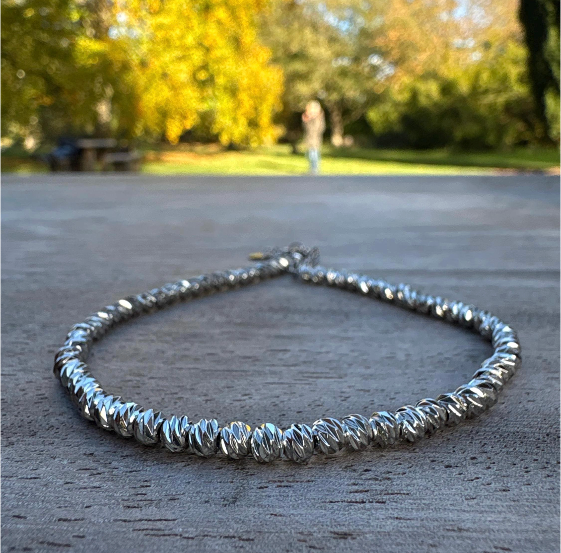 Stainless Steel Beaded Anklet | Silver Ankle Bracelet for Women, Minimalist Jewelry