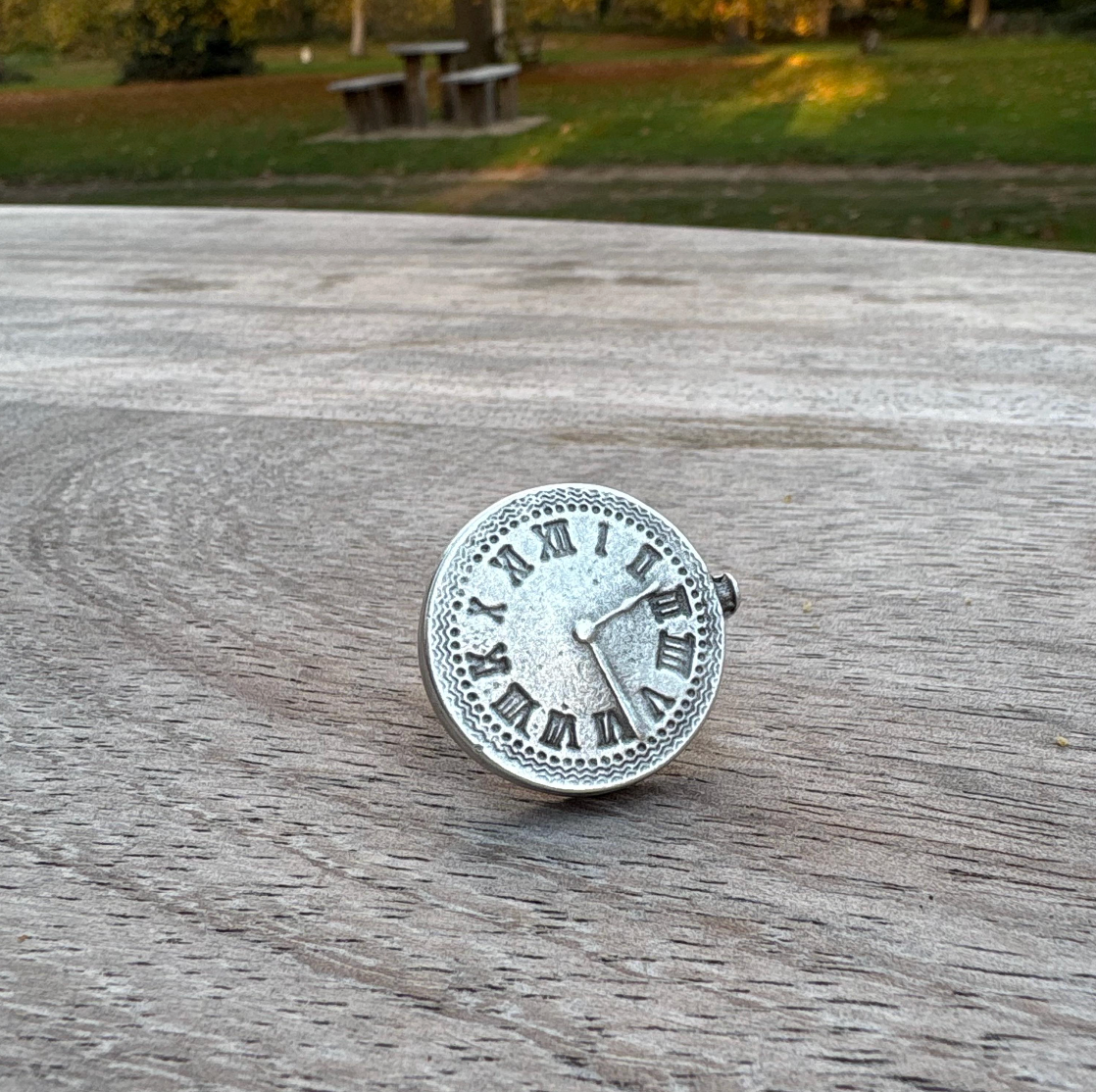 Roman Numeral Clock Face Ring | Adjustable Brass Ring | Vintage Boho Minimalist Jewelry for Women