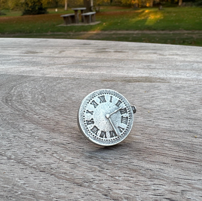 Roman Numeral Clock Face Ring | Adjustable Brass Ring | Vintage Boho Minimalist Jewelry for Women