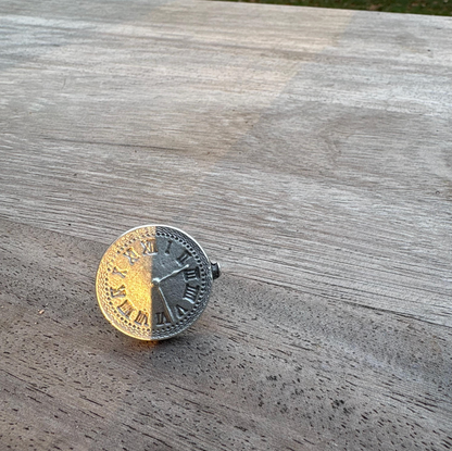 Roman Numeral Clock Face Ring | Adjustable Brass Ring | Vintage Boho Minimalist Jewelry for Women