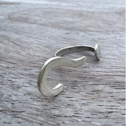 Silver Plated Question Mark Ring | Minimalist Statement Adjustable Jewelry, for Christmas Gift