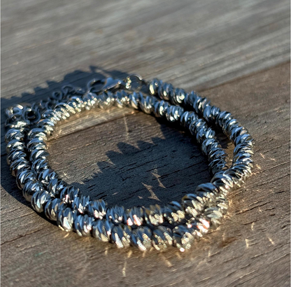 Stainless Steel Beaded Anklet | Silver Ankle Bracelet for Women, Minimalist Jewelry