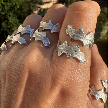 Antique Silver Gothic Armor Ring • Unisex Fantasy Jewelry