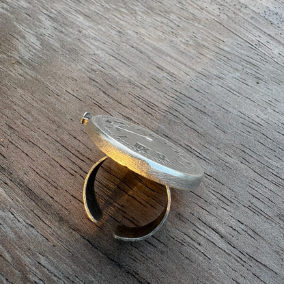 Roman Numeral Clock Face Ring | Adjustable Brass Ring | Vintage Boho Minimalist Jewelry for Women