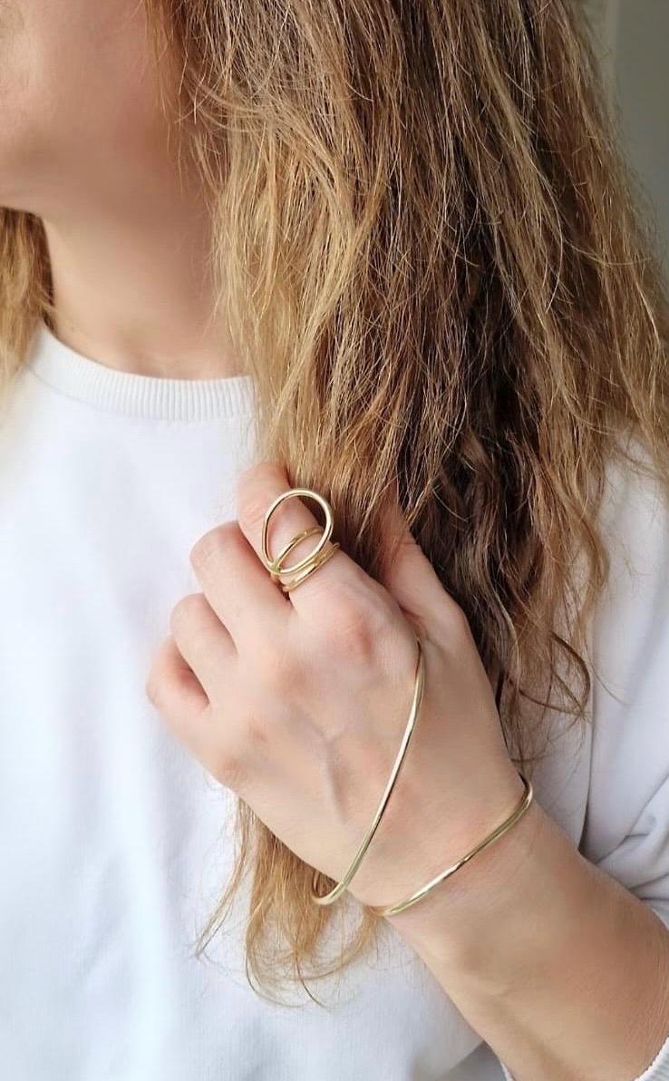 Palm Cuff Bracelet Gold  Plated - Brass Jewellery for Women