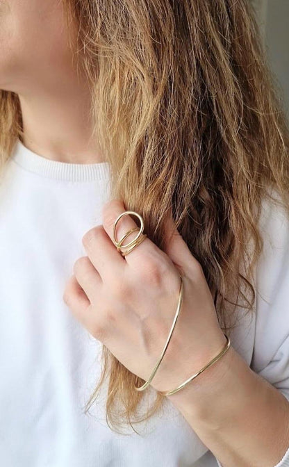 Palm Cuff Bracelet Gold  Plated - Brass Jewellery for Women