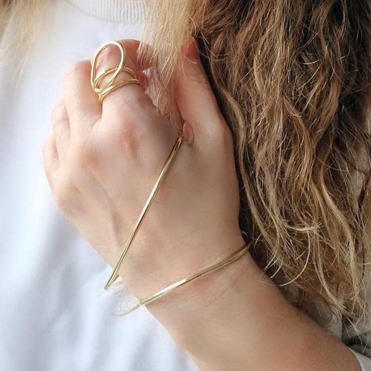 Palm Cuff Bracelet Gold  Plated - Brass Jewellery for Women