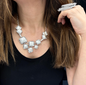 Chunky Vintage Style Necklace, Geometric Statement Jewelry, Gift for her